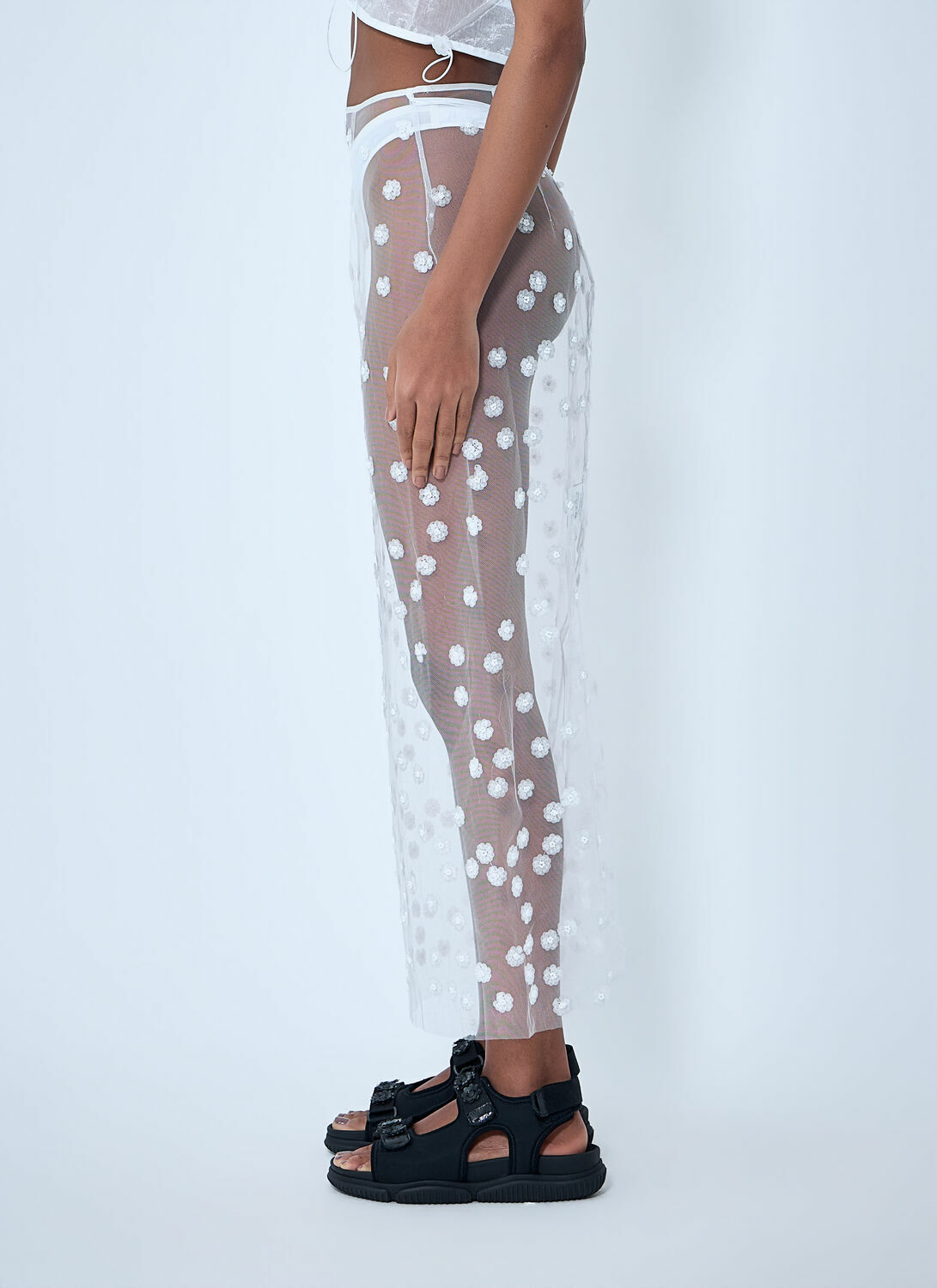 Cecilie Bahnsen Sheer Floral Overlay Skirt