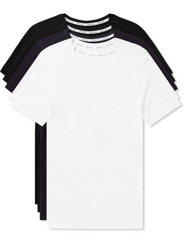 Photo: Hamilton And Hare - Five-Pack Slim-Fit Seamless Cotton-Jersey T-Shirts - Multi