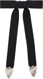 Toga Pulla Black Ribbon Metal Tie