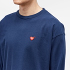 Human Made Men's Long Sleeve Double Heart T-Shirt in Navy