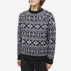 Moncler Men's Fairisle Crew Knit in Black/White