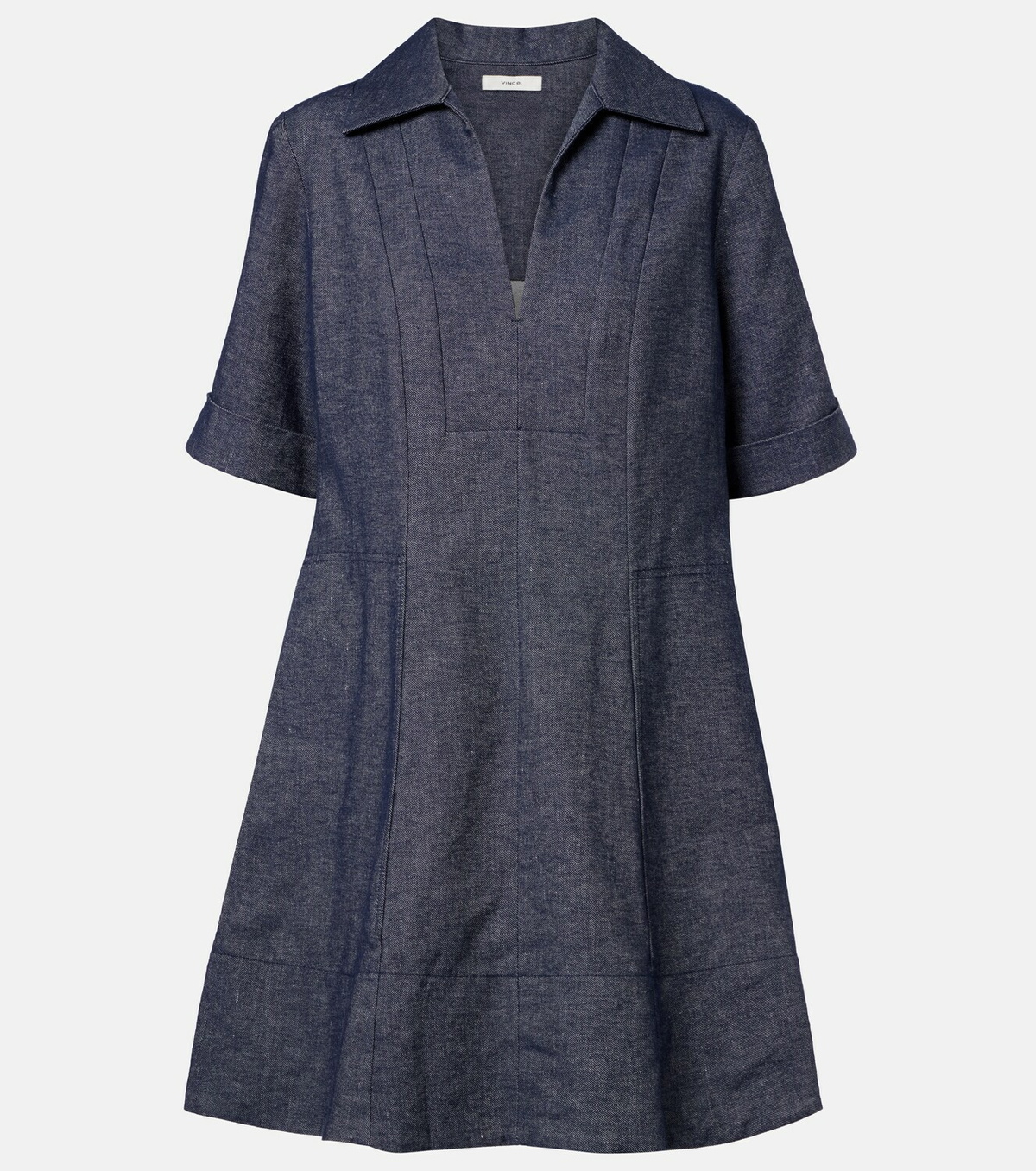 Vince Cotton and linen chambray minidress