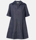 Vince Cotton and linen chambray minidress