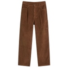 FrizmWORKS Men's Corduroy Wide One Tuck Pants in Brown