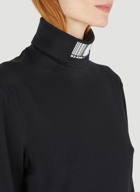 Barcode Turtleneck Top in Black