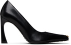 Marine Serre Black Smooth Leather MS Kiss Heels