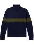 Anonymous ism - Striped Wool Rollneck Sweater - Blue