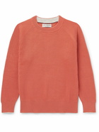 Brunello Cucinelli Kids - Ages 4-7 Ribbed Cotton Sweater - Orange - 6