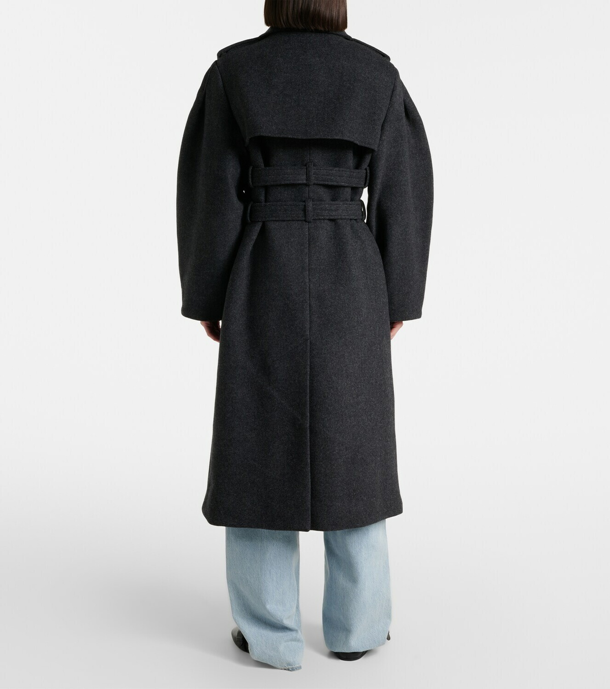 Ganni Belted wool and cashmere-blend coat