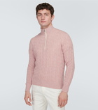 Loro Piana Cable-knit cashmere half-zip sweater