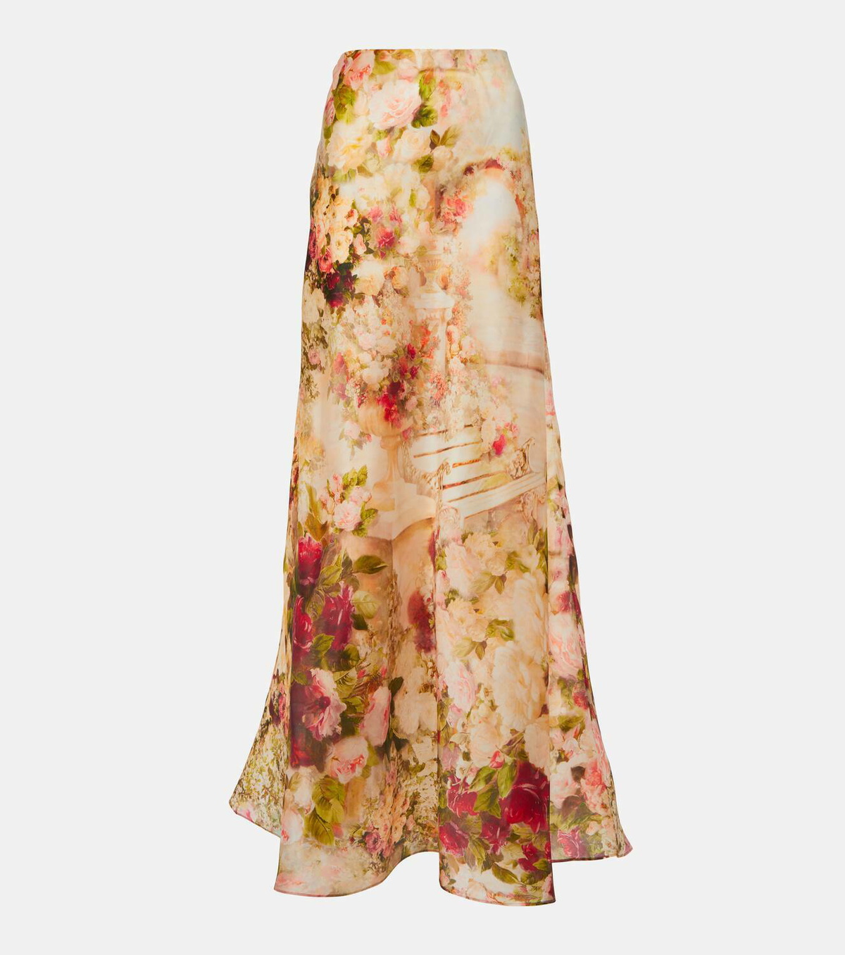 【Zimmermann】Lightburst floral cotton and silk maxi skirt Zimmermann Lightburst Floral Cotton-Silk Maxi Skirt