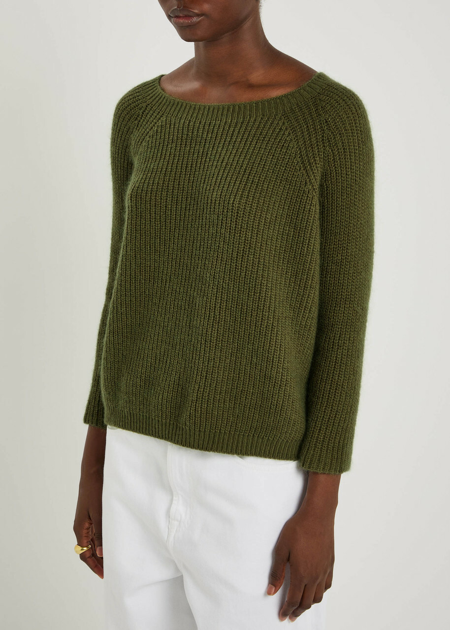 Weekend Max Mara Xeno Open-knit Jumper Olive