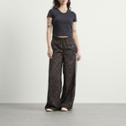 Adidas Women's Satin Wide Leg Track Pant in Earth Strata/Aurora Coffee
