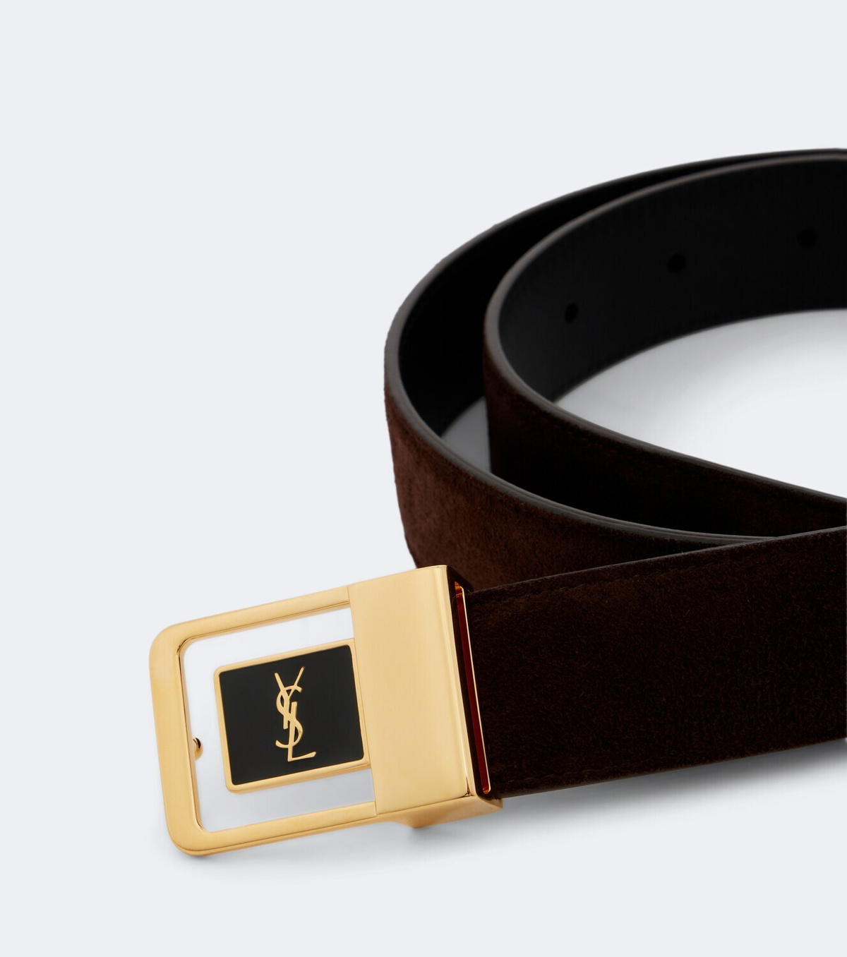 Saint Laurent Cassandre suede belt