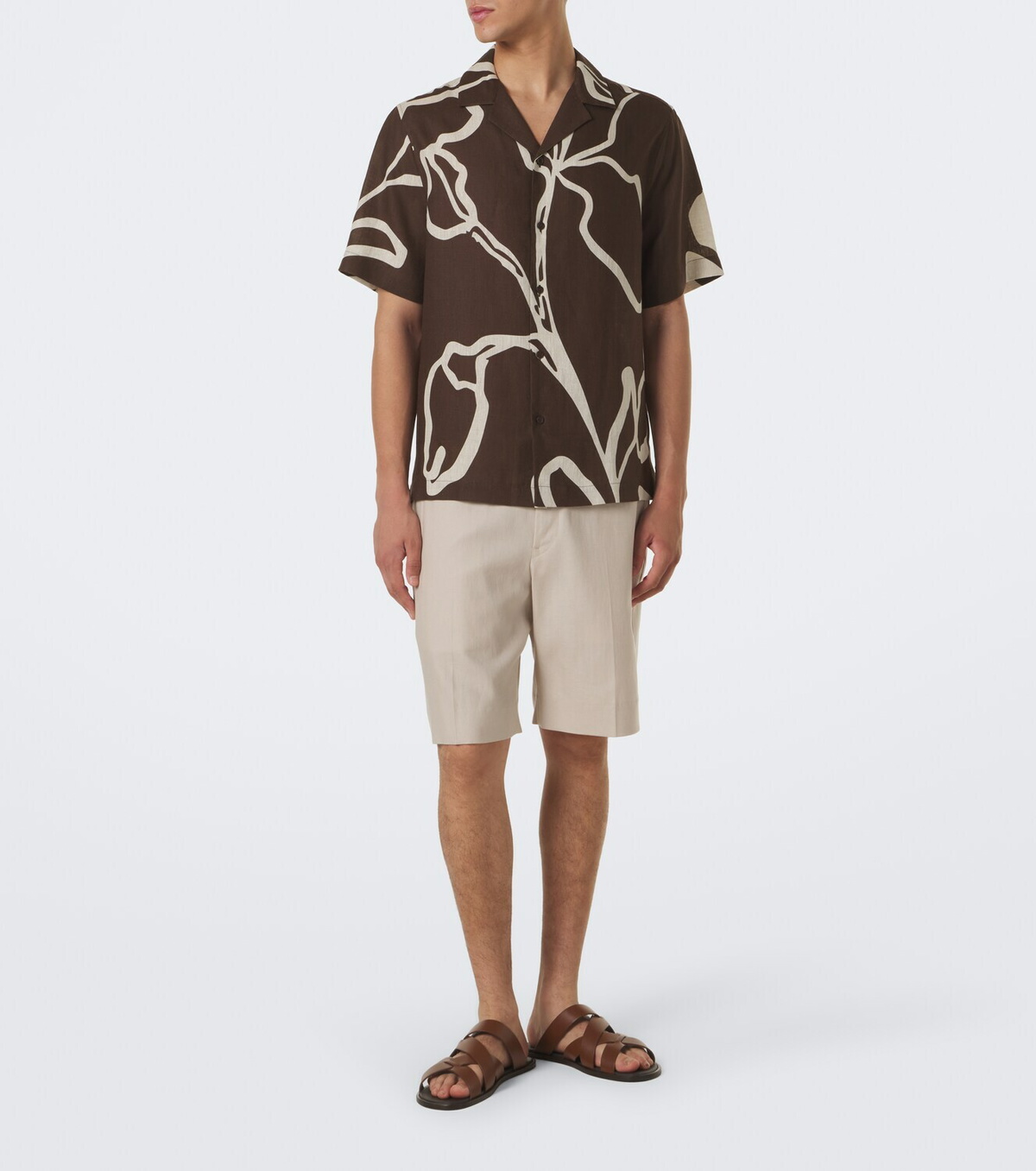 Frescobol Carioca Printed linen bowling shirt