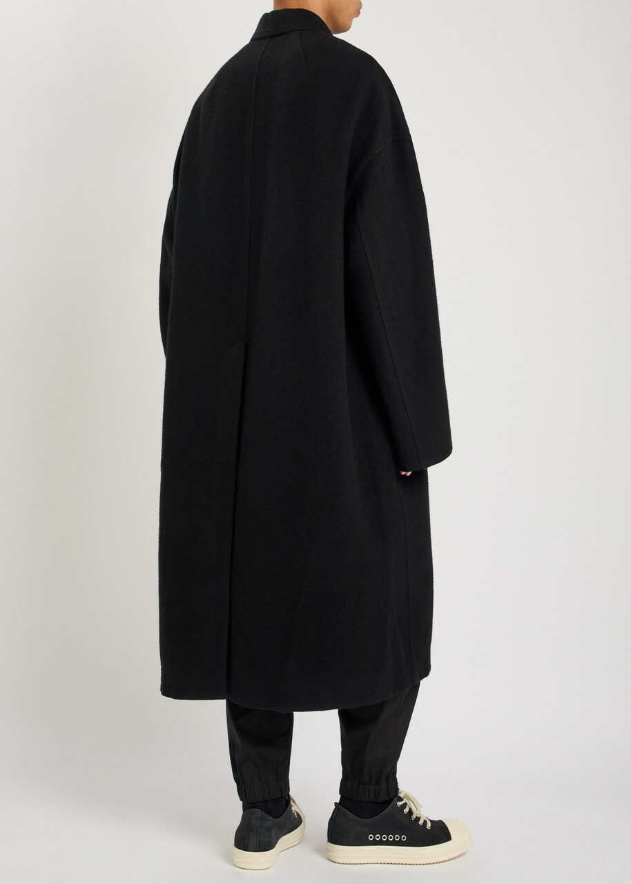 Rick Owens Brad Wool Coat Black