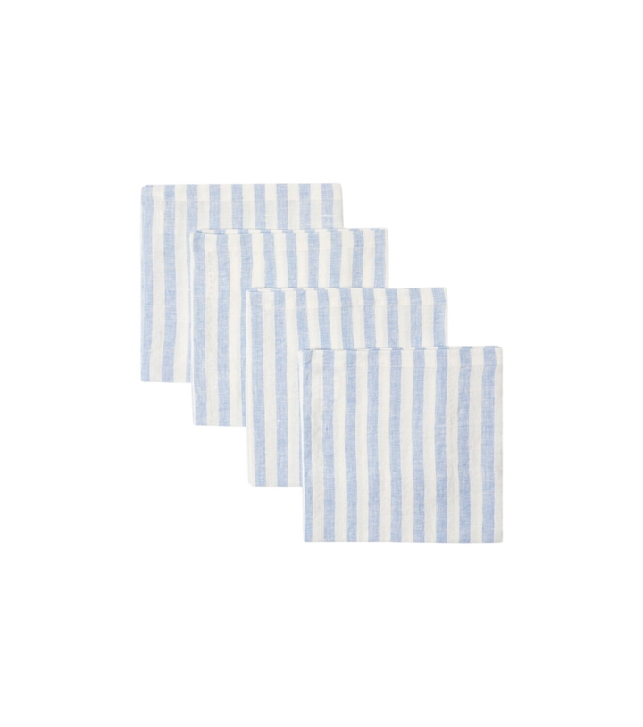 Photo: Once Milano Set of 4 striped linen napkins