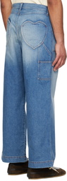 RICE NINE TEN Blue Faded Painter Jeans
