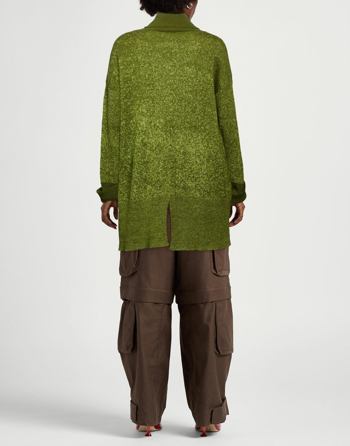 Manila Grace Womens Turtleneck Military in Green