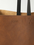 LOEWE - Puzzle Fold Leather-Trimmed Suede Tote Bag