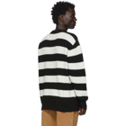 Vyner Articles Black and White Wool Stripy Sweater