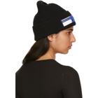 Prada Black Knit Logo Beanie