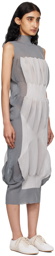 ISSEY MIYAKE Gray Shaped Nude Midi Dress