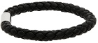 Boss Black Leather Logo Bracelet