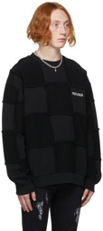 Marcelo Burlon County of Milan Black Checkboard Sweatshirt