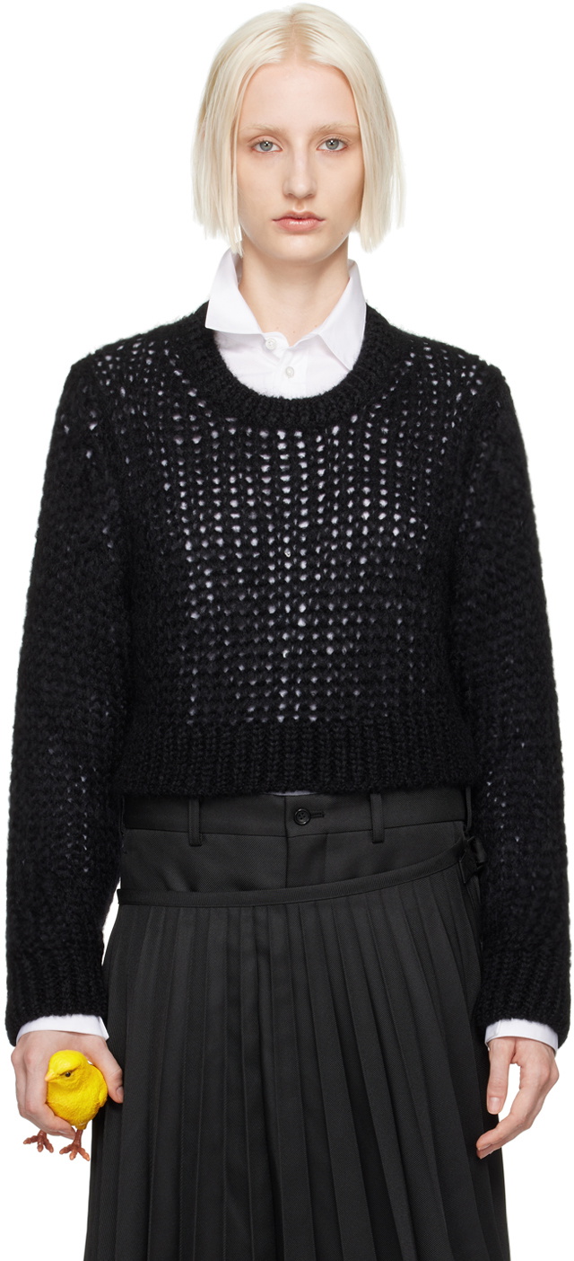 Comme des Garçons Homme Plus Black Open Knit Sweater