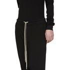 Rick Owens Drkshdw Black Drawstring Cropped Lounge Pants