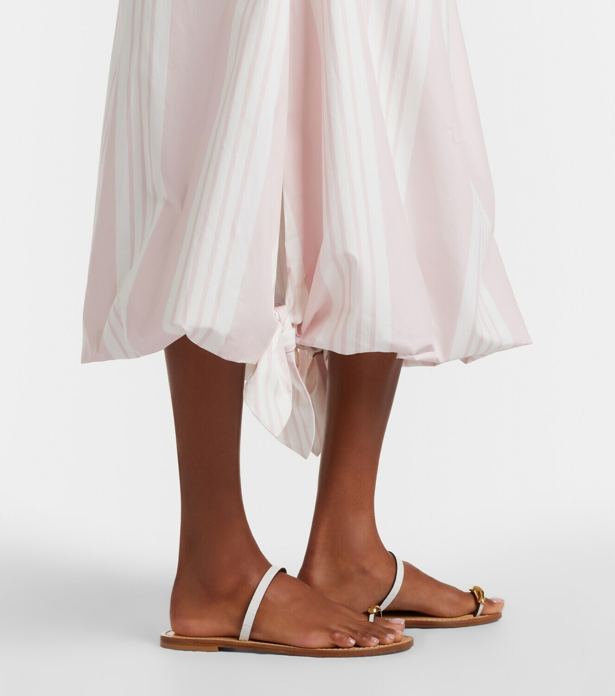 Posse Rosie striped cotton midi skirt