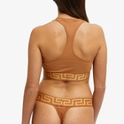 Versace Women's Organic Cotton Thong in Caramel