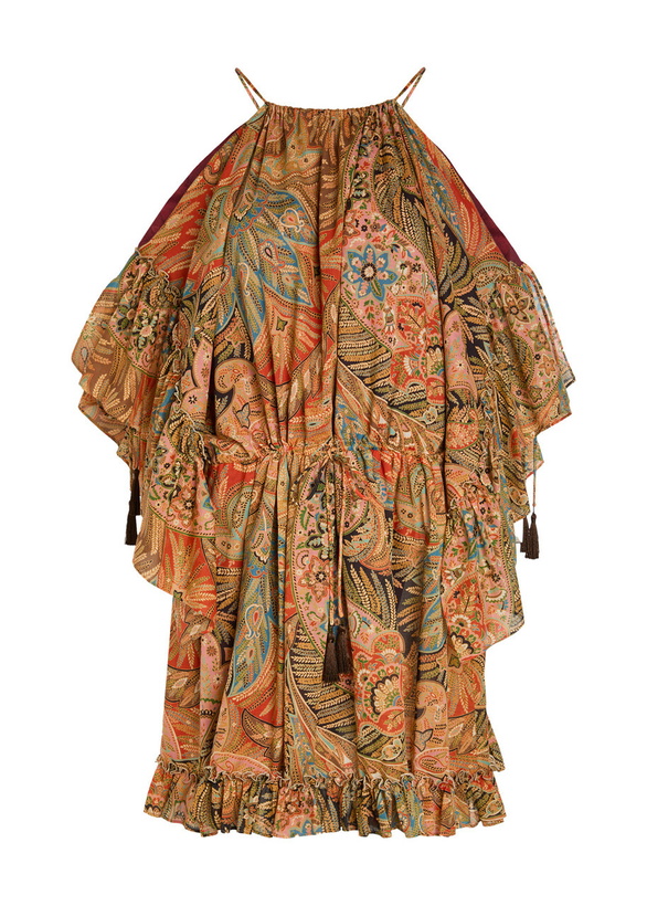 Photo: Etro Paisley Frill Cotton Mini Dress Multicoloured