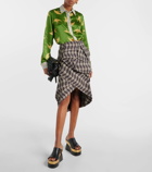 Dries Van Noten Sispy printed cotton wrap skirt