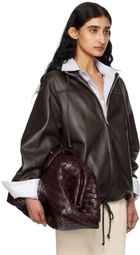 Bottega Veneta Brown Hooded Leather Jacket