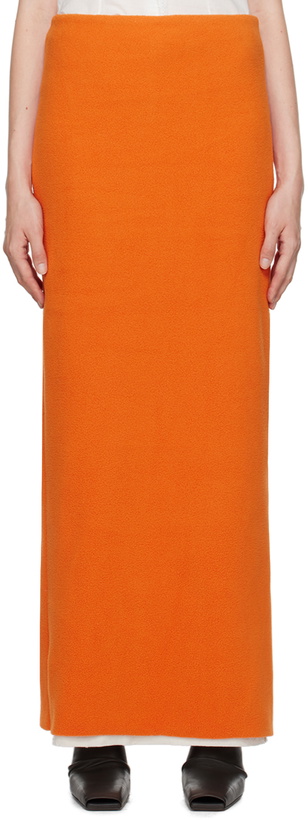 Photo: COLLEEN ALLEN SSENSE Exclusive Orange Fleece Maxi Skirt