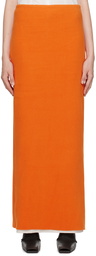 COLLEEN ALLEN SSENSE Exclusive Orange Fleece Maxi Skirt