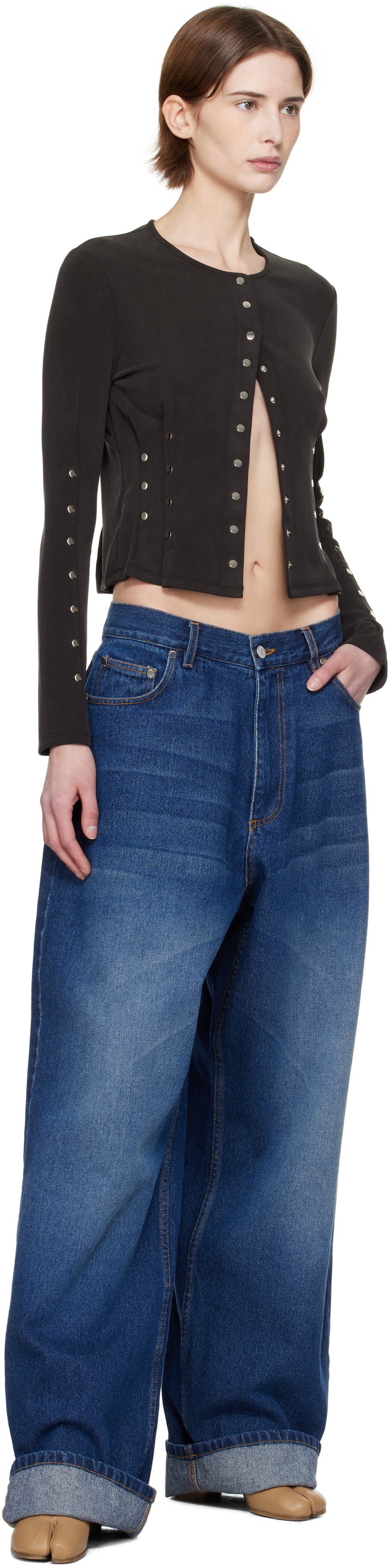 Eckhaus Latta Black Nailed Cardigan