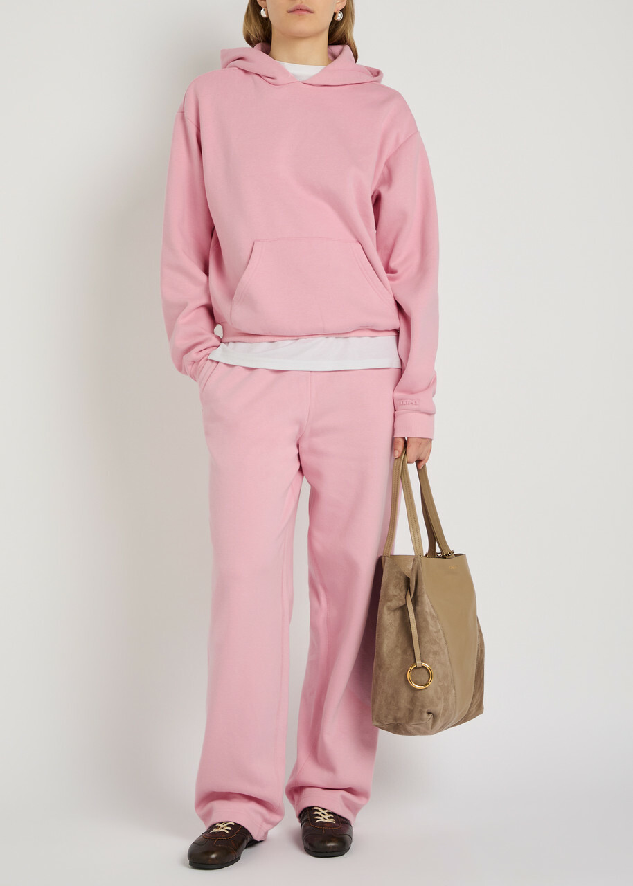 Skims Straight-leg Cotton-blend Sweatpants Pink