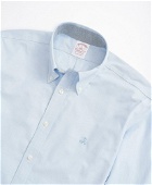 Brooks Brothers Men's Stretch Madison Relaxed-Fit Sport Shirt, Non-Iron Oxford | Blue