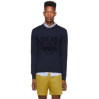 Kenzo Navy Wool Tiger Head Jumper Sweater