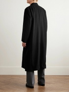 Auralee - Oversized Double-Breasted Super 160s Wool Coat - Black