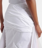 Jacquemus Mireio tulle-trimmed cotton poplin midi skirt