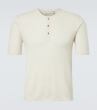 God's True Cashmere Cashmere Henley shirt with carnelian
