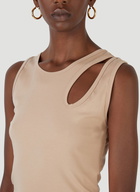 Tear Drop Jersey Tank Top in Beige