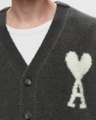 Ami Paris Cardigan Ami De Coeur Ecru Grey Zippers & Cardigans