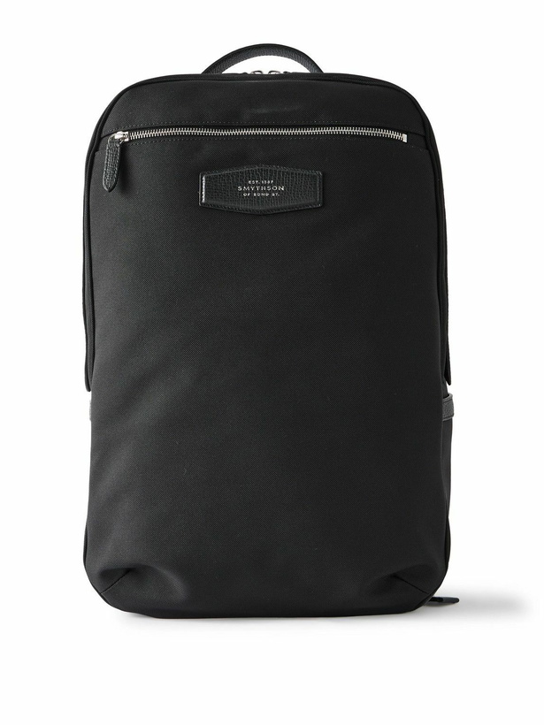 Photo: Smythson - Norton Full-Grain Leather-Trimmed ECONYL® Nylon-Canvas Backpack