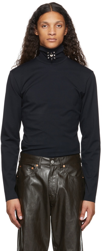 Photo: We11done Black Neck Stud Turtleneck