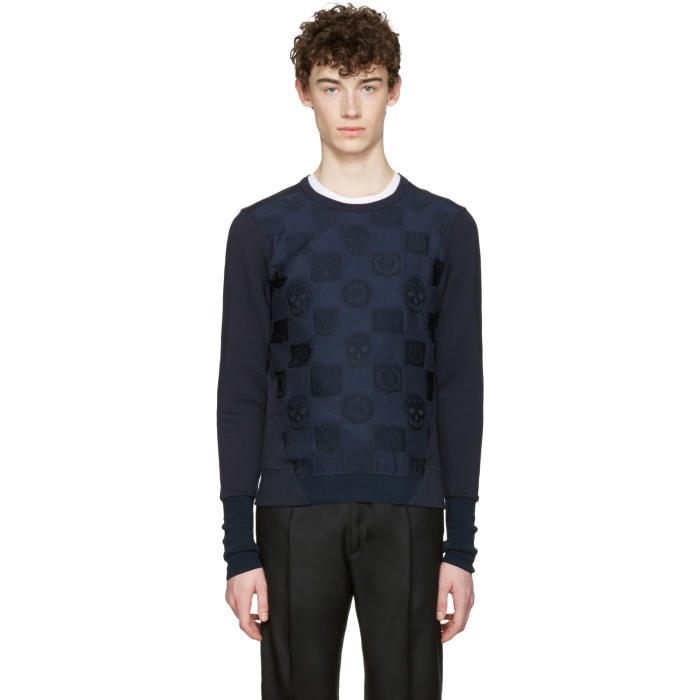 Photo: Alexander McQueen Navy Skull Check Pullover